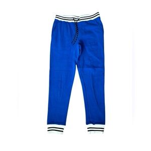 Edgar +  Ash men’s blue jogger with white/black cuffs size small